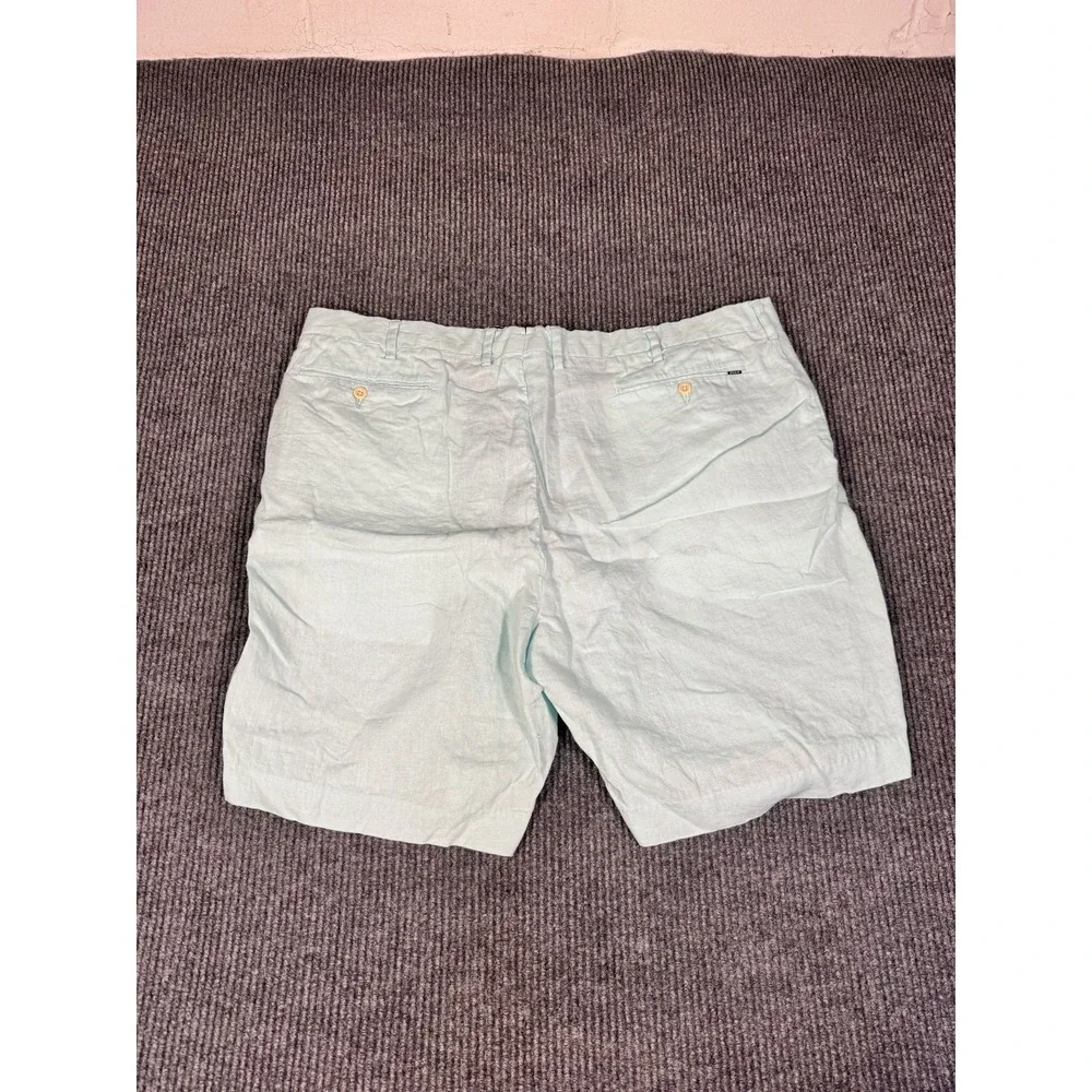 Polo Ralph Lauren Chino Shorts Size 44 100% Linen Light Green Lime Classic Fit
